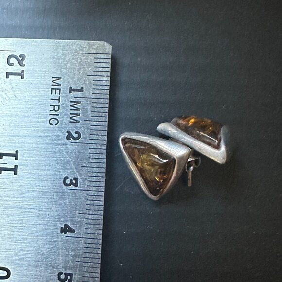 Sterling Silver .925 Baltic Amber Earrings BN - Picture 2 of 3